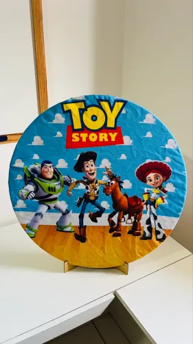 Capa Painel Redondo Mesa Sublimado C/ Elástico 50×50Cm Toy Story 