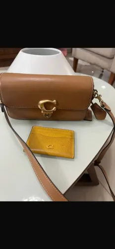 Bolsa Coach Original Tabby Couro Caramelo + Porta-Cartões (Estado de Nova)