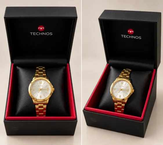 Relógio Technos Dourado Feminino Novo com Caixa e Garantia