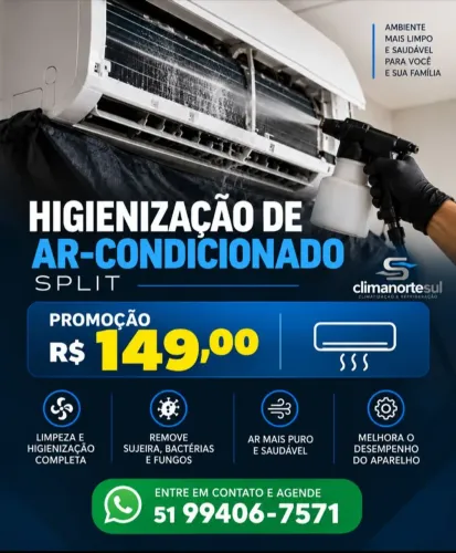 Higienização de ar condicionado split