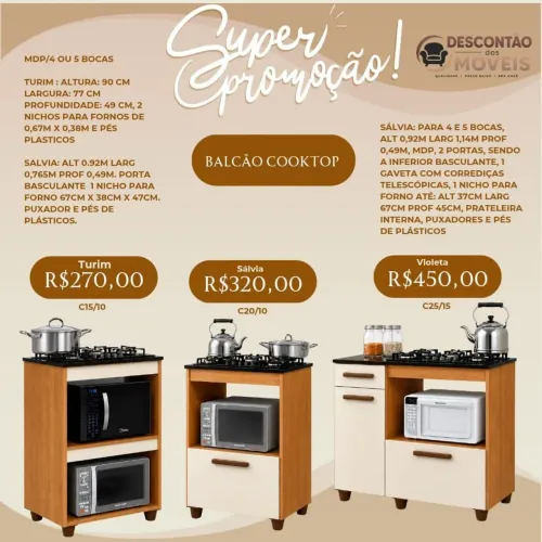 Balcão para Cooktop ENTREGA GRÁTIS para DIVERSOS BAIRROS