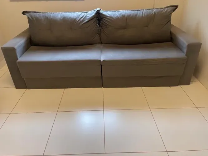 Sofá 2 Lugares Cinza Grafite em suede 1,80m x 0,90m | Ribeirão Preto por R$650,00