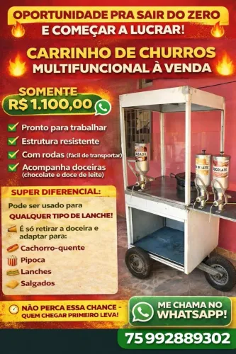 Carrinho de churros móvel 