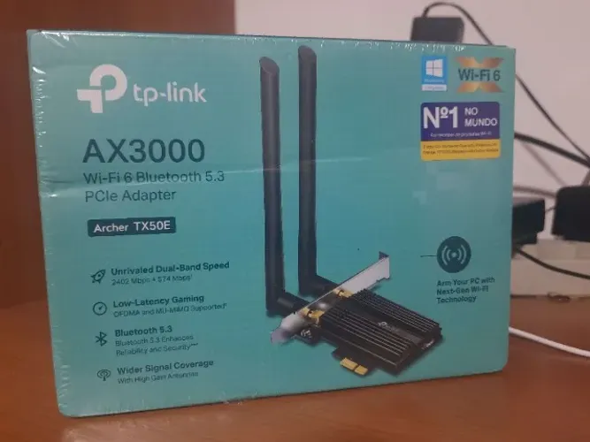 TP-Link Archer TX50E - Placa Wi-Fi 6 PCIe AX3000 com Bluetooth 5.3 (LACRADA)