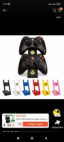 Suporte duplo vertical Xbox 360 para 02 controles
