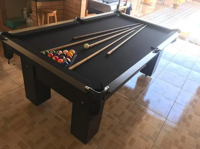 Mesa de Bilhar Pés Tecido Preto Modelo TRA4889