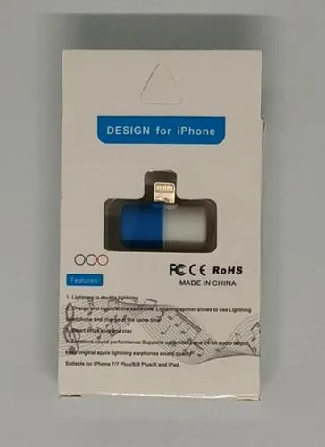 Adaptador Lightning Splitter Carregador Fone Iphone 7 8 X Novo na Caixa