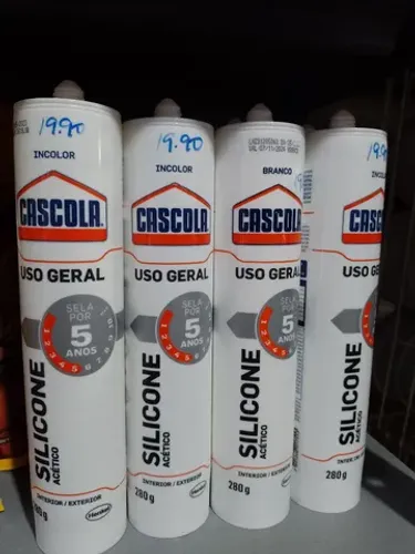 Silicone acético cascola incolor e branco 