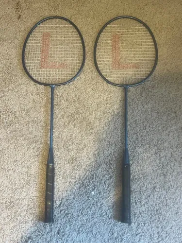 02 Raquetes de Badminton Leader Azuis Original 