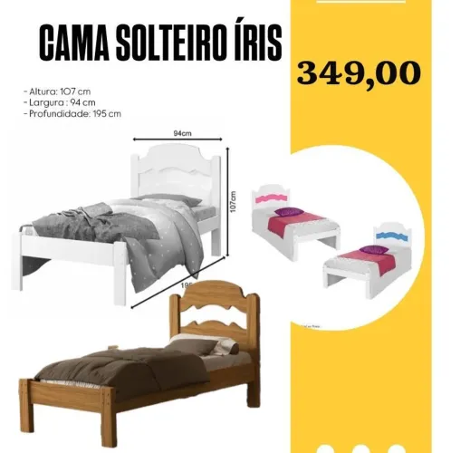 Cama solteiro Iris- FRETE GRATIS / ENTREGA HOJE!!