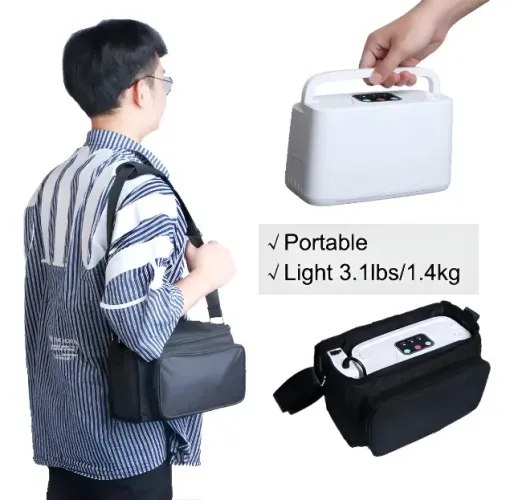 Concentrador de Oxigênio 3 l  Portátil a Bateria+Automóvel+Eletricidade -Viagens-Passeios