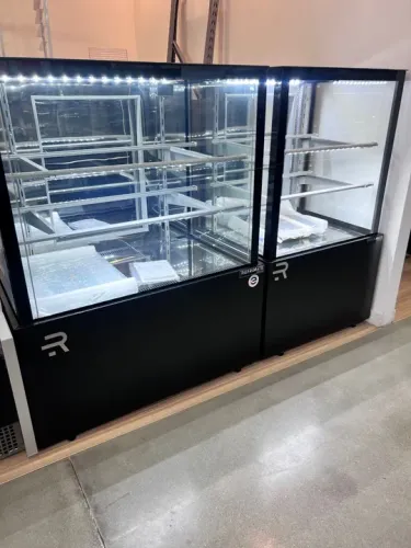 Vitrine padaria 1m refrigerada ar forçado 0.75cm quente premium - pronta entrega 