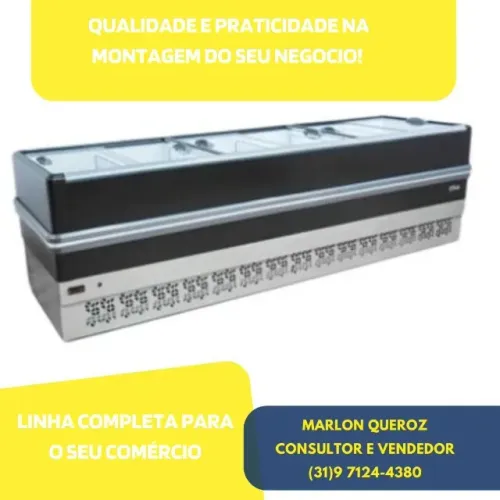 Ilha de Congelados 3M Vidro Reto Polar