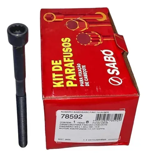 Parafuso Cabecote Hb20/Picanto 1.0 3c 12v 12/ Cod: 042525