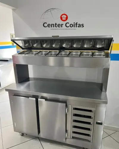 BALCAO CONDIMENTADORA, PIZZAROLA 150X60X140 OU SOB MEDIDA