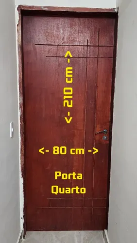 Porta de Madeira para Quarto - 80x210cm