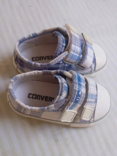 Tênis Infantil Converse Azul Xadrez Tam 19
