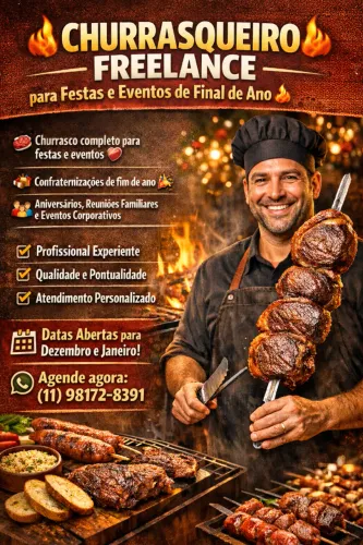 Churrasqueiro Freelance para Festas e Eventos de Final de Ano