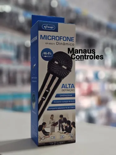 Microfone Mão Dinâmico Fio 3 Metro s Karaokê Profissional Knup
