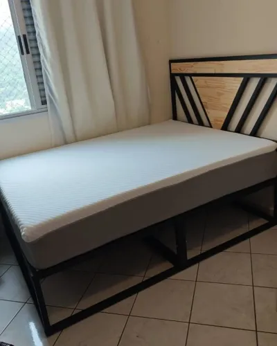 ?Promo | Cama Box 198x158x40A industrial sala móveis planejados 