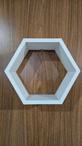 Nicho decorativo colmeia hexagonal branco em MDF 15mm 26x30x12
