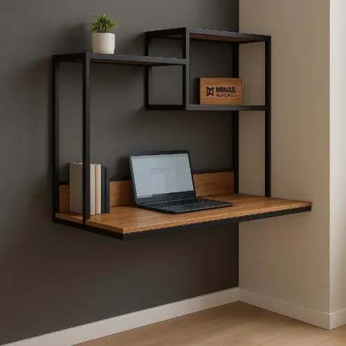 Escrivaninha Aérea com Nicho e Prateleira Compacta, moderna e funcional! Ideal para home o