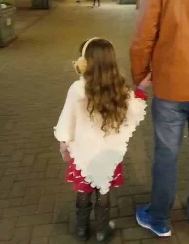 Poncho em tricot infantil