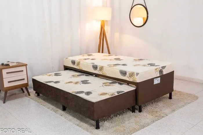Cama Solteiro Unibox C/ Cama auxiliar Sonho Bom Marrom