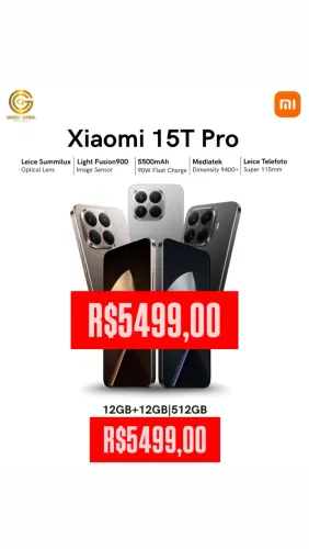 Xiaomi 15T Pro 512GB 12GB RAM Novo + Entregamos Grátis