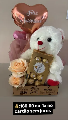 Presente especial - Urso, Ferrero e Rosas