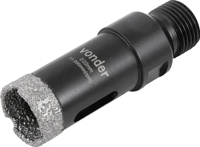Serra copo diamantada, 22 mm, para esmerilhadeira, VONDER
