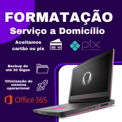 Formatação Pc ou Notebook Serviço a domicílio ou em local de trabalho 
