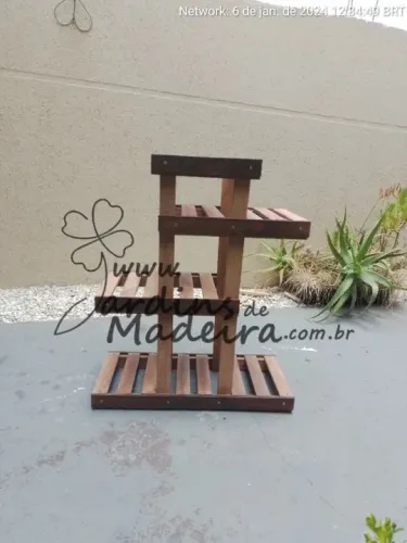 Floreira de madeira suporte para flores jardim sku75