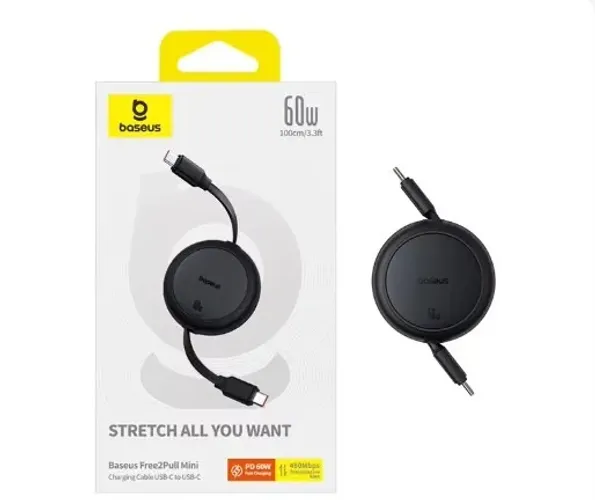Cabo USB retrátil tipo C carregamento rápido para iPhone 16