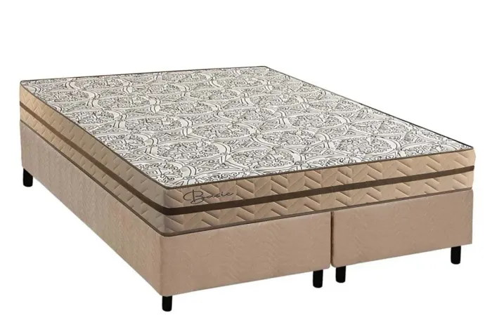 Base Queen + Colchão Queen Molas ensacadas até 150 kg cada lado Paropas Top top Loja fidic