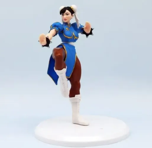 Boneco de ação da Chun-Li Street Fighter(NOVO)