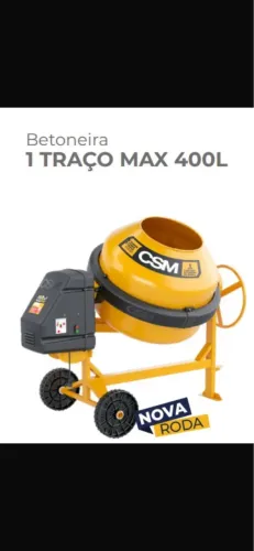 Vendo betoneira MAX Traço 400L CSM 220V Mono