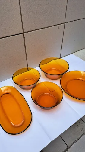 Conjunto de Louças de Vidro Âmbar Duralex