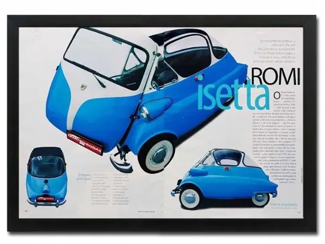 Romi-Isetta - Quadro decorativo com matéria ou propaganda original de revista