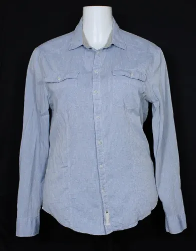 camisa social alfaiataria masculina azul acizentado calvin klein - ref. 3455