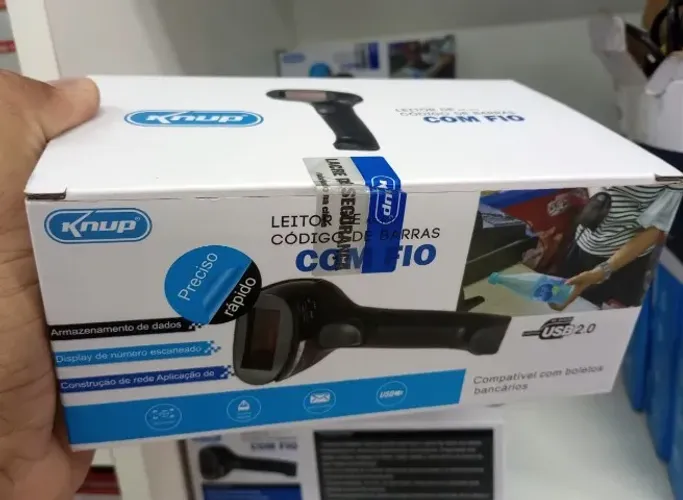 Leitor De Código De Barras Nota Danfe Usb Laser Kp-1017 Knup