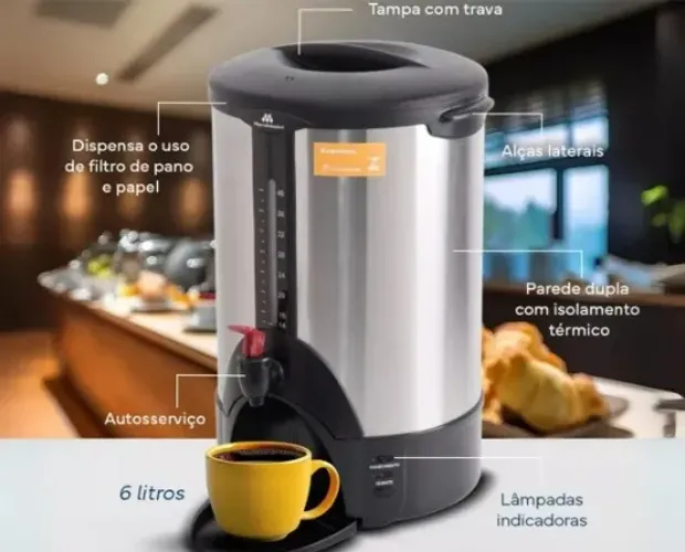 Cafeteira Automática Marchesoni 6 Litros Prateado