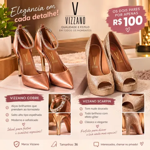 VENDO 2 PARES DE SAPATOS VIZZANO - R$50 cada par