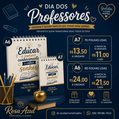 Bloco de Anotações - Dia dos professores