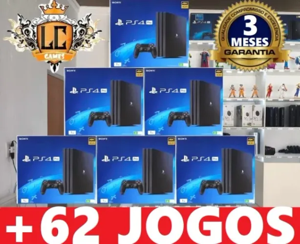 PS4 PRO 1TB 4K + 63 JOGOS + O3 MESES GARANTIA + BRINDES ( LOJA FISICA BH )