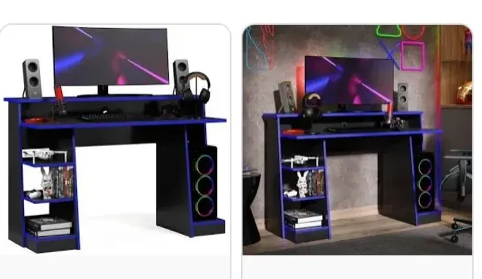 Mesa Gamer Escrivaninha Computador XP Azul 134cm