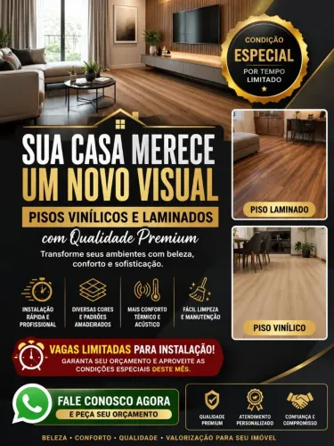 Piso Laminado e Vinílico Instalado - Melhor Preço da Região