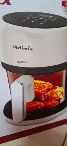 Fritadeira elétrica air Fryer de vidro + brinde