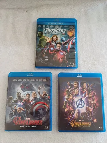 Lote Trilogia Os Vingadores Blu-ray Originais Marvel - V1 Duplo