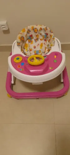 Andador Infantil Sonoro Musical Bebê Softway Rosa Menina Styll Baby